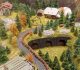 Alpine hay barn with scenic details